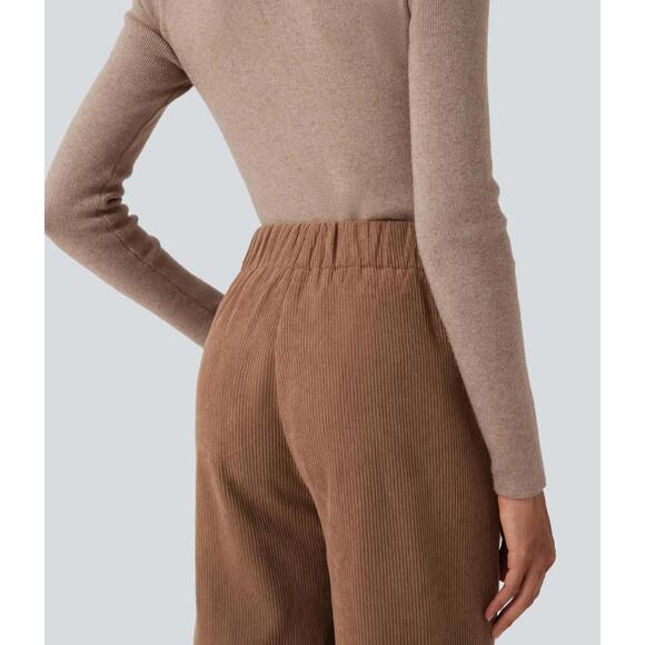 NWT Halara High Waisted Corduroy Casual Pants Cocoa Brown Size Large, Tall - Picture 9 of 12